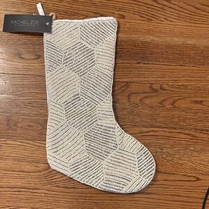 Rachel Zoe Elegant Silver and Cream Stocking